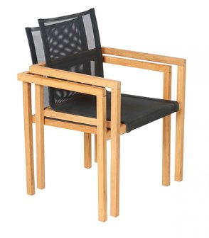 Traditional Teak NOAH stacking chair / Stapelstuhl (Schwarz)