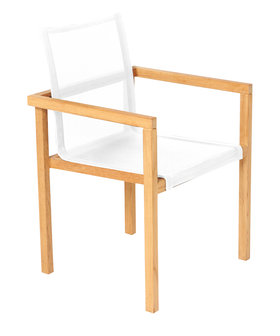 Traditional Teak NOAH stacking chair / Stapelstuhl (Wei&szlig;)