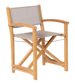 Traditional Teak KATE director chair / Regiestuhl (Taupe)