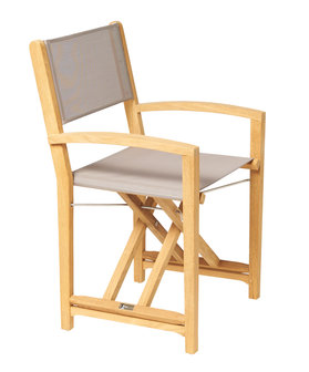 Traditional Teak KATE director chair / Regiestuhl (Taupe)