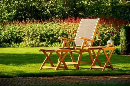 Traditional Teak KATE Fu&szlig;hocker (wei&szlig;)