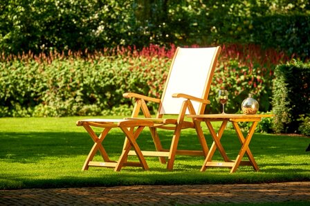 Traditional Teak KATE Fu&szlig;hocker (wei&szlig;)