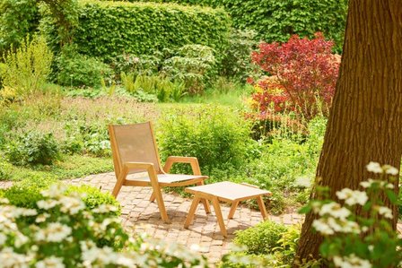 Traditional Teak KATE Lazy lounge chair (wei&szlig;)