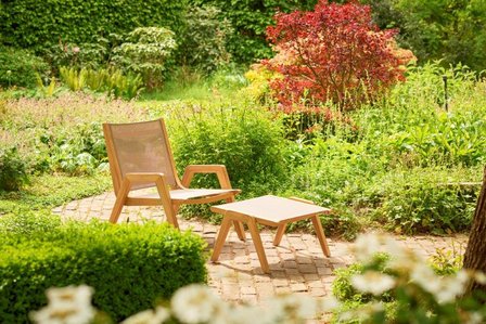 Traditional Teak KATE Lazy lounge chair (wei&szlig;)