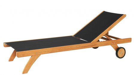 Traditional Teak KATE lounger / Liege (Schwarz)