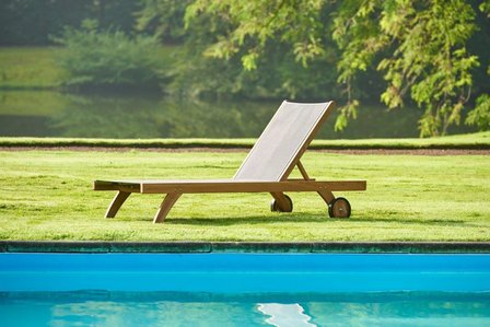 Traditional Teak KATE lounger / Liege (Schwarz)