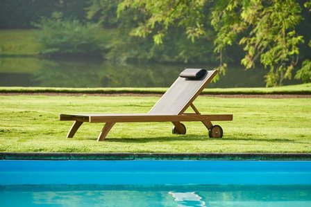 Traditional Teak KATE lounger / Liege (Schwarz)