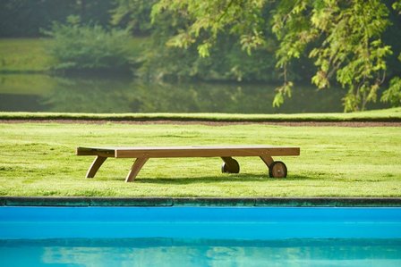 Traditional Teak KATE lounger / Liege (Wei&szlig;)