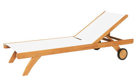 Traditional Teak KATE lounger / Liege (Wei&szlig;)