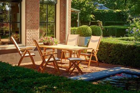 Traditional Teak KATE Recliner / Hochlehner (Wei&szlig;)