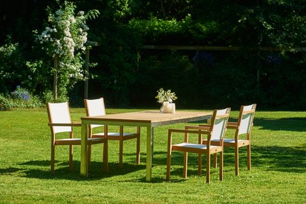 Traditional Teak KATE stacking chair / Stapelstuhl (wei&szlig;)