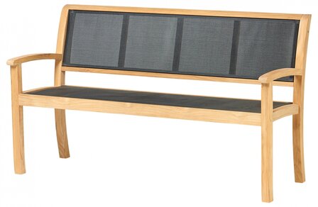 Traditional Teak KATE Gartenbank 150 cm (Schwarz)