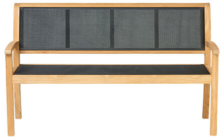 Traditional Teak KATE Gartenbank 150 cm (Schwarz)