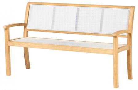 Traditional Teak KATE Gartenbank 150 cm (wei&szlig;)