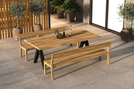 Traditional Teak NEO Gartentisch 220 x 100 cm