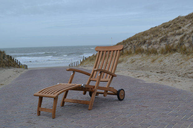 Traditional Teak VICTORIA deckchair / Liegestuhl