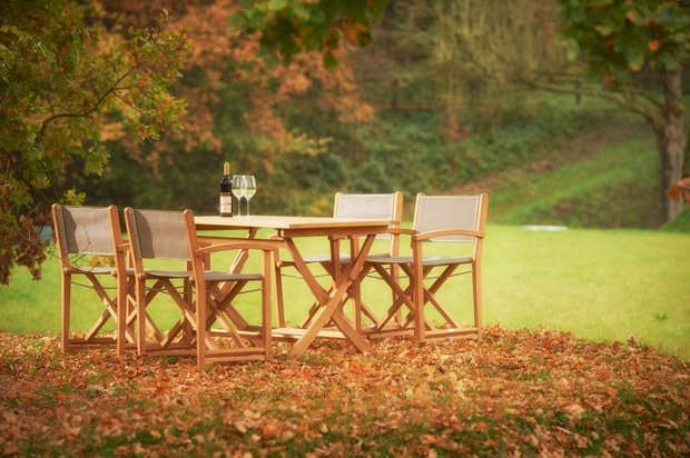 Traditional Teak KATE director chair / Regiestuhl (Taupe)