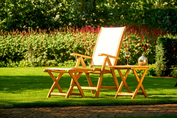 Traditional Teak KATE Recliner / Hochlehner (Weiß)