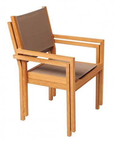 Traditional Teak KATE stacking chair / Stapelstuhl (Taupe)