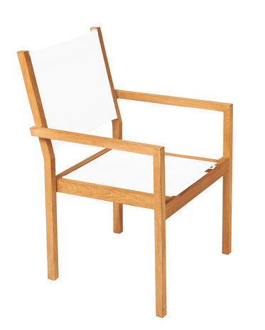 Traditional Teak KATE stacking chair / Stapelstuhl (weiß)