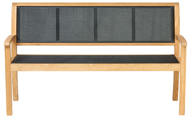 Traditional Teak KATE Gartenbank 150 cm (Schwarz)